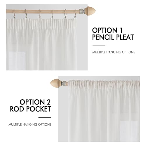 MIULEE Voilages Blanc Intérieur Elegant Vintage Chambre Salon Bureau