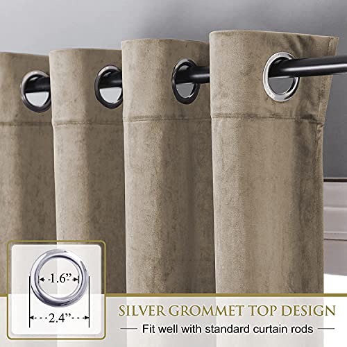 Rideaux en Velours Beige Camel Œillets – Isolation Thermique Chambre à Coucher Loisirs Dormoir 52 x 96 cm