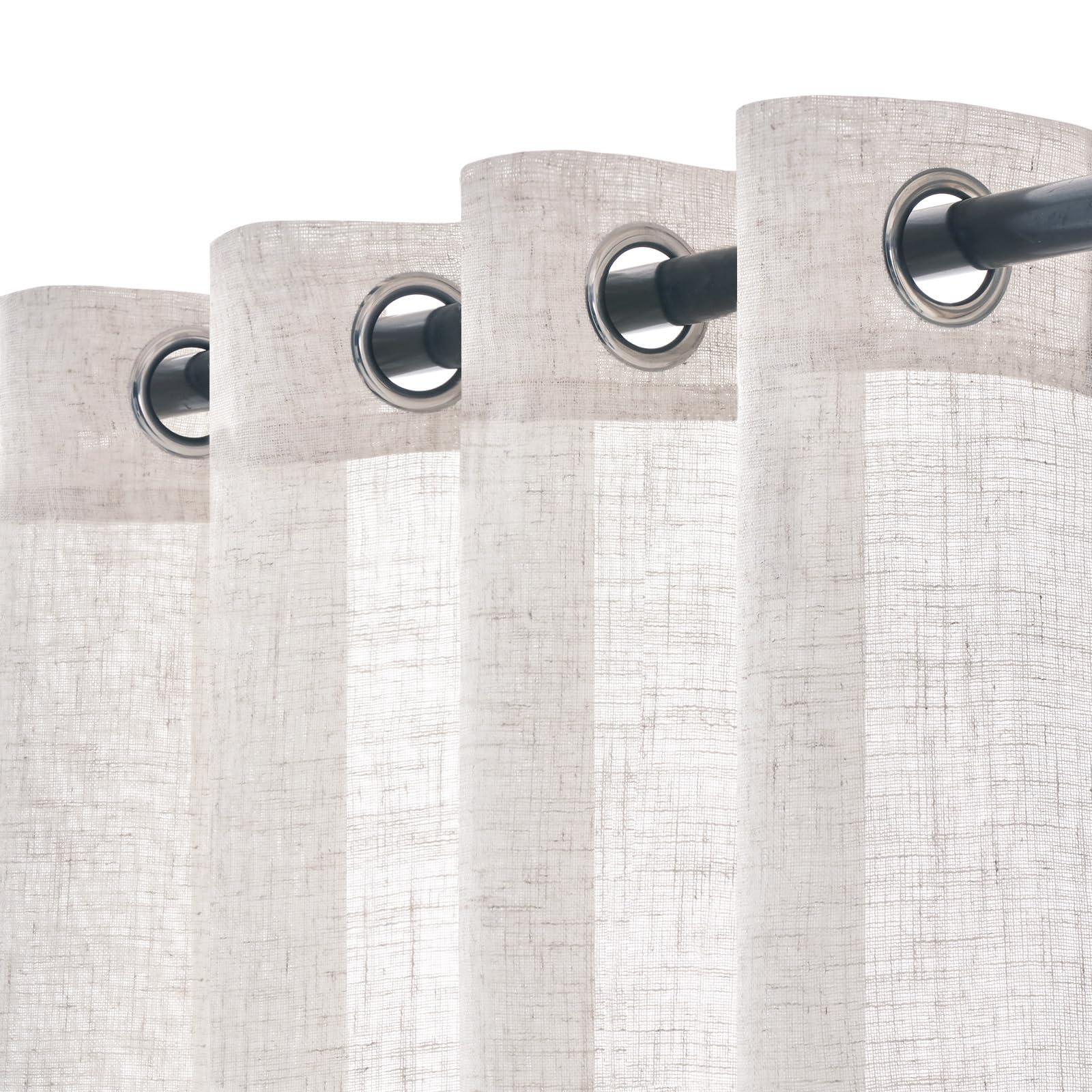 WOABOY Lot de 2 Rideaux Translucides Blanc Modernes pour Chambre Salon Coucher 140x225 cm